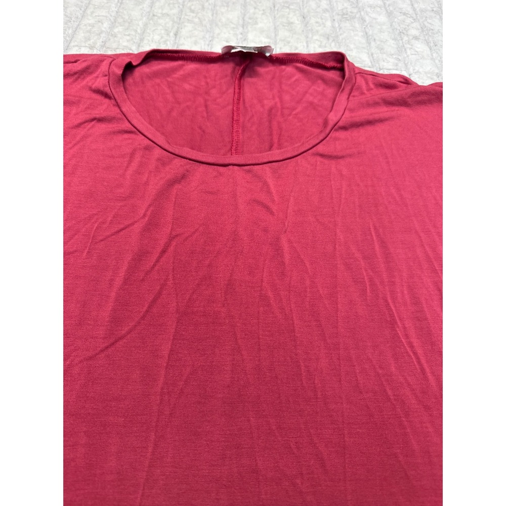 MaxMara Made in‎ Italy Berry Red Scoop Neck Long Sleeve Top Size L Relaxed Fit